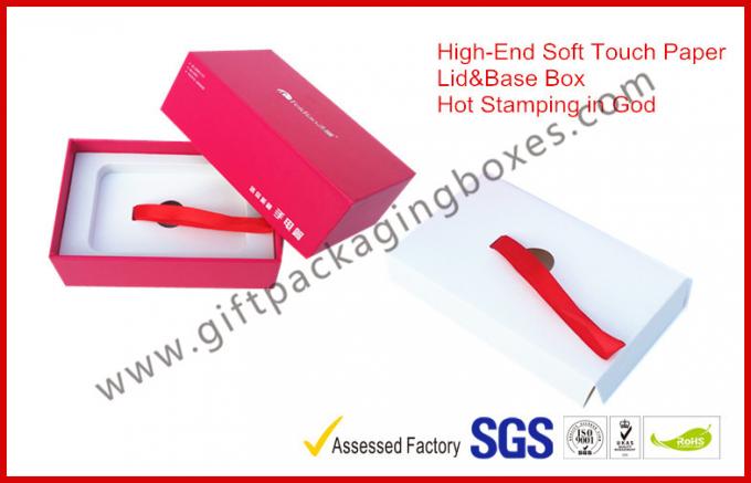 soft touch paper luxury gift boxes lid and base with foil in