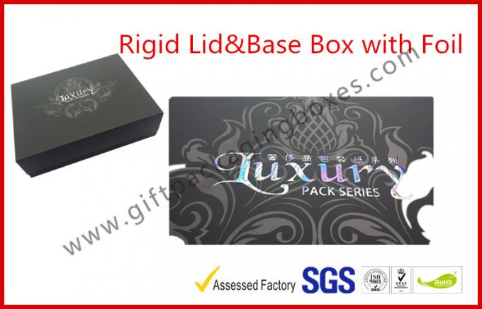 rigid luxury gift boxes with foil lid and base matt lamination