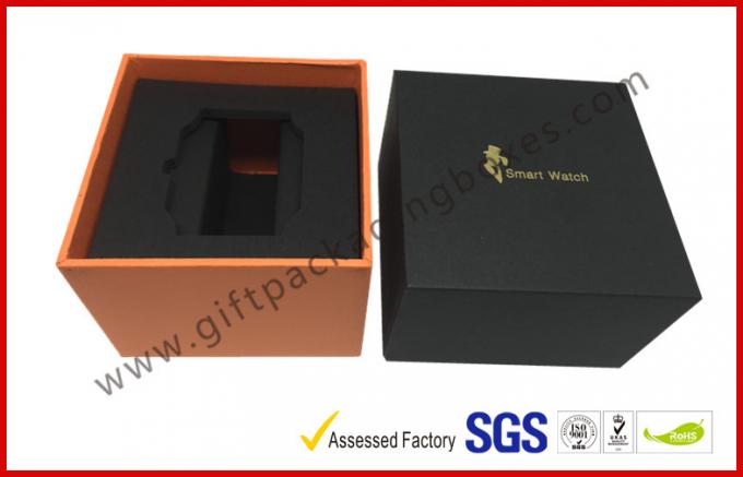 lid and base gift box for smart watch small device , matt black