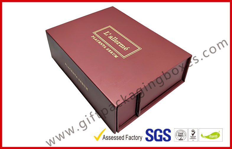 magnet gift packaging box with gold foil , eva foam with black