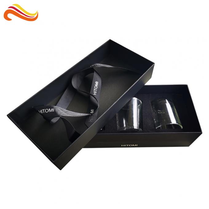 Rigid Paper CMYK Color Cardboard Packaging Box With Ribbon