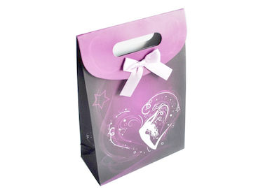 Varnishing Fashion Paper Packaging Bags, Pretty Custom Paper Gift Bags With Ribbon