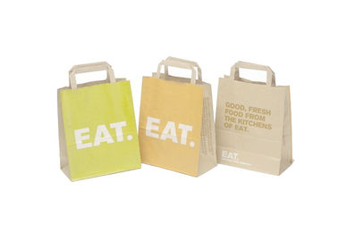 Glossy Lamination Paper Packaging Food Bags, Card Paper Shopping Bag With Custom Logo