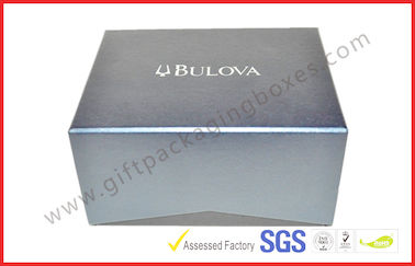 Cardboard Rigid Gift Boxes, Foil Stamping Black Luxury Gift Packaging Box For Watch