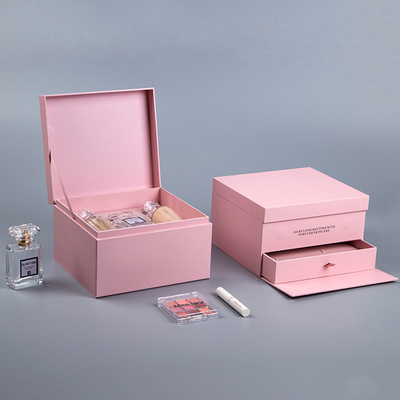 Double Layer Drawer Type Cosmetic Packing Box Rigid Recyclable Customized