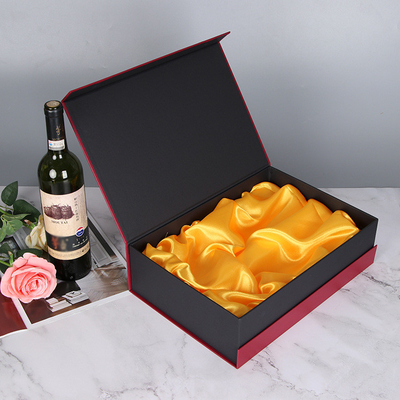 Custom Flip Cover Wine Packaging Boxes Single Red Wine Box Gold Stamping