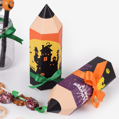 Pencil Shape Gift Packaging Boxes Halloween Gift Box For Candy