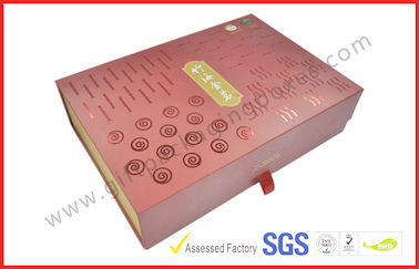 Elegant Handmade Hot stamping Red Gift Packaging Box , Custom Offset Printed Gift Packaging Box