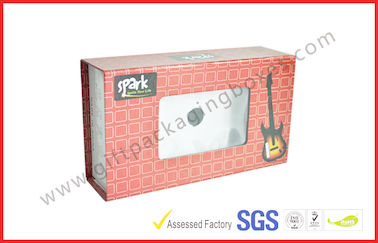 600gsm Rigid Board MP3 / 4 Electronics Packaging with PVC Window , Magnetic Packaging Box