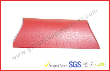 Handmade UV Coating Pillow Card Board Packaging Boxes , A4 B5 Red Document Card Board Box