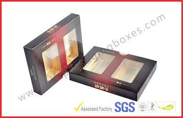 Matt Varnish Foil Paper Cigar Gift Box With Golden / Cigar Gift Sets