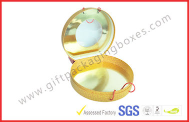 Round Paper Transparent Window Luxury Gift Boxes With Golden Packaging Material