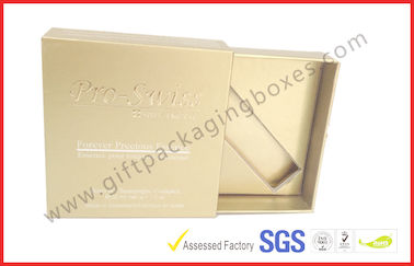 Golden USB Drawer Luxury Gift Boxes With Foil And Embossed Logo