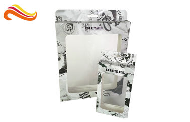 Rectangle Fashion Coated Paper Packaging Box with Hanger, Spot UV Foldable Card Board Packaging