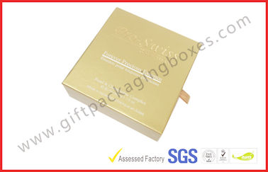 Customized Embossed Logo Golden Paper Rigid Gift Packaging Boxes for USB
