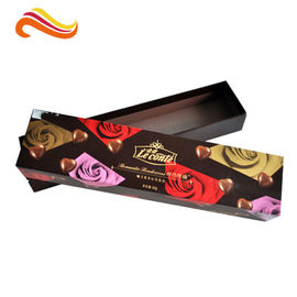 Drawer Dove Chocolate Packaging Boxes With Spot UV Logo , Rubber Finished Wine Gift Packaging Box