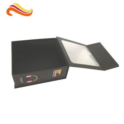 Pantone color Printing Customized Paper Gift Box For Headphone , Clear Window Headset Boxes