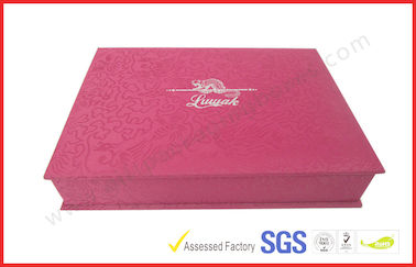 Luxury Silk Gift Packaging Boxes Customized Silver Hot Stamping Logo