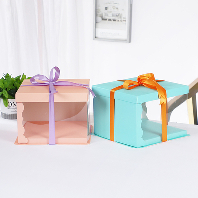 Recycled Birthday Cake Gift Packaging Boxes With Transparent Window