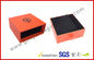 Bright Orange Embossed Paper Jewellry Gift Boxes with Black Aluminum Foil