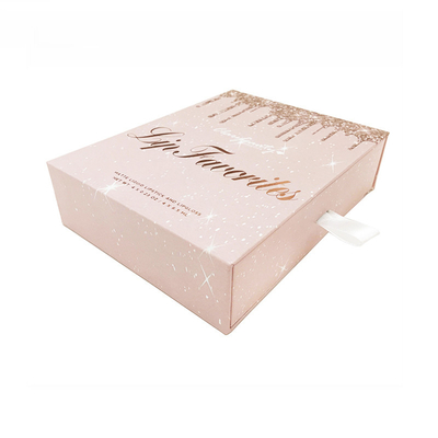 Paperboard Pink Gift Cosmetic Packaging Boxes Lipstick With Drawer