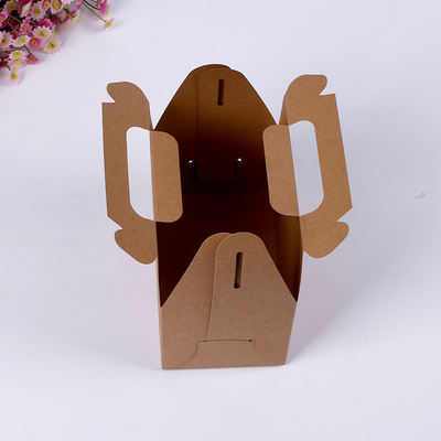 wholesale cup cake recycled brown kraft paper food boxes with handle top quality bakery packaging box customize cake box