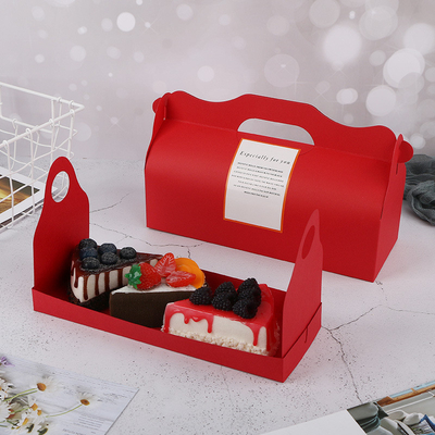 wholesale cup cake recycled brown kraft paper food boxes with handle top quality bakery packaging box customize cake box