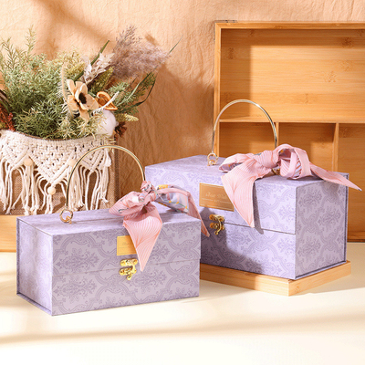 Magnet Closure Gift Packaging Boxes Rigid Cardboard Cloth Cover Travel Jewelry Box