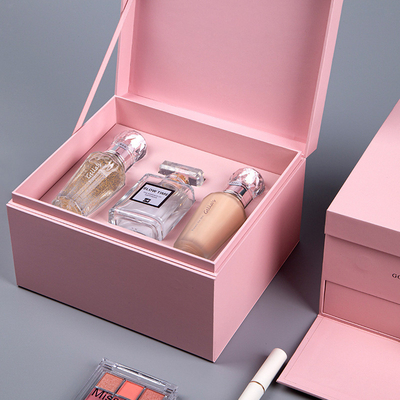 Double Layer Drawer Type Cosmetic Packing Box Rigid Recyclable Customized