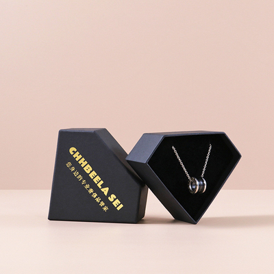 Black Kraft Paper Jewelry Packaging Box For Necklace Ring Earrings Bracelet