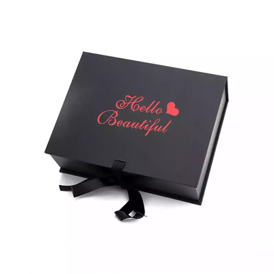 Velvet Flap Gift Box Cosmetics Clothing Black Texture Folding Rigid Gift Boxes