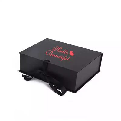 Velvet Flap Gift Box Cosmetics Clothing Black Texture Folding Rigid Gift Boxes