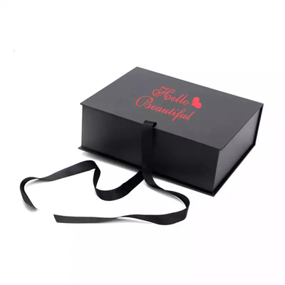 Velvet Flap Gift Box Cosmetics Clothing Black Texture Folding Rigid Gift Boxes