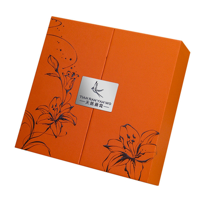 Orange Double Fold Luxury Gift Boxes Bird'S Nest Packaging Half Kilogram Empty Box