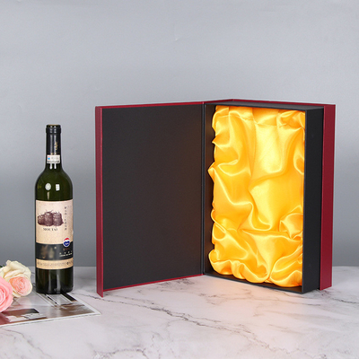 Custom Flip Cover Wine Packaging Boxes Single Red Wine Box Gold Stamping