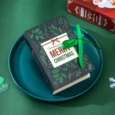 Custom Christmas Candy Box Paperboard Creative Magic Book Decorative Empty