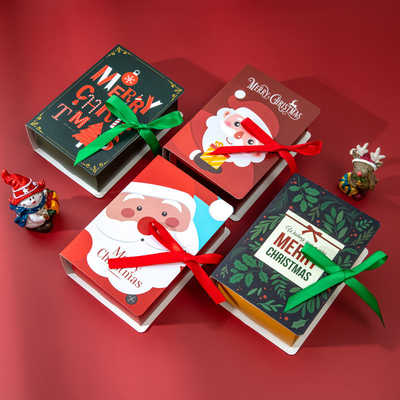 Custom Christmas Candy Box Paperboard Creative Magic Book Decorative Empty
