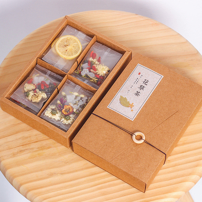 Rose Dry Fruit Tea Packaging Boxes Kraft Paper Box Recyclable Rigid