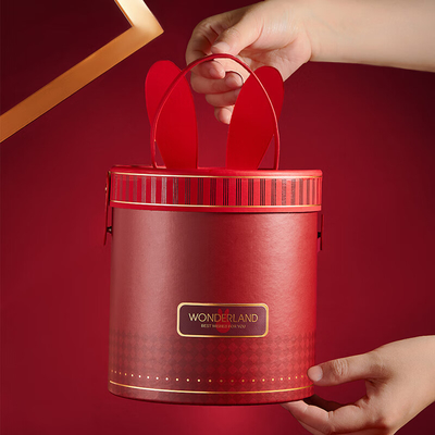 Custom Bucket New Year Gift Box Portable Cylinder Empty Rigid Gift Boxes