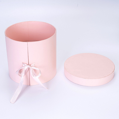 Custom Cylinder Gift Box Wedding 4c Offset Printing Ribbon Gift Packaging Box