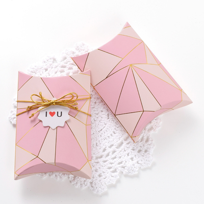 High Grade Gilded Paper Pillow Box Small Folding White Cardboard