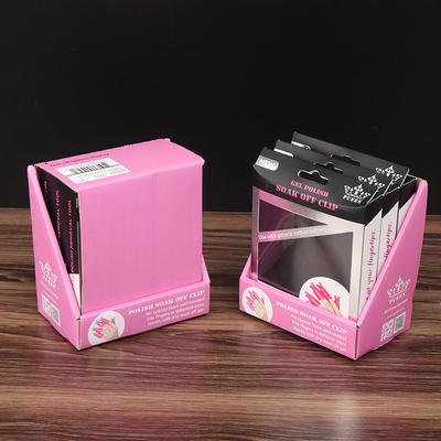 Nail paper card shaped packaging box, customized beauty product display box, customized cosmetics corrugated paper color