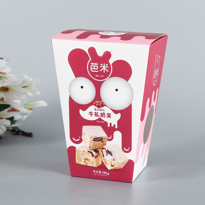 Customized milk puff biscuit packaging box, prismatic box, food packaging box, food grade packaging paper box