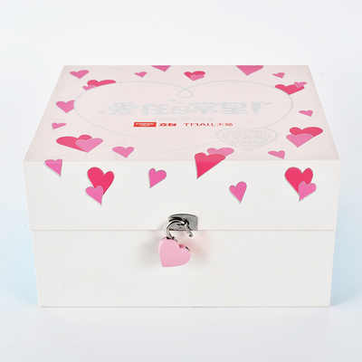 Customized Square Flip Book Box Facial Mask Jewelry Gift Lock Valentine'S Day