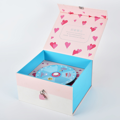 Customized Square Flip Book Box Facial Mask Jewelry Gift Lock Valentine'S Day