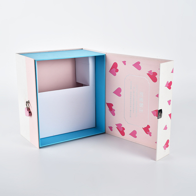 Customized Square Flip Book Box Facial Mask Jewelry Gift Lock Valentine'S Day