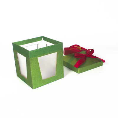 Customized Heaven and Earth Cover Red Green Bow Gift Box Christmas Gift Packaging Box