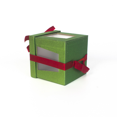 Customized Heaven and Earth Cover Red Green Bow Gift Box Christmas Gift Packaging Box