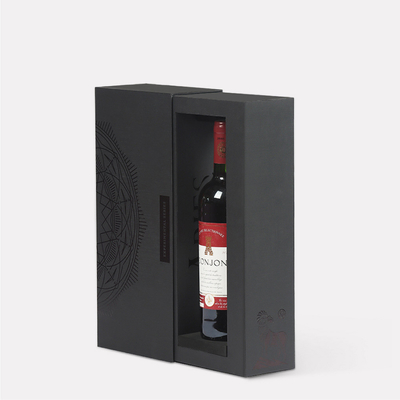 Customized high-end hardcover red wine gift box, single bottle red wine box, drawer packaging paper box