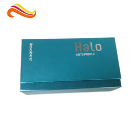 Fashionable Magnetic Mobile Boxes , Foil Blue Gift Electronics Packaging